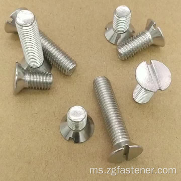 DIN963 COUNTERSUNK Flat slot slot slot bulat skru kepala